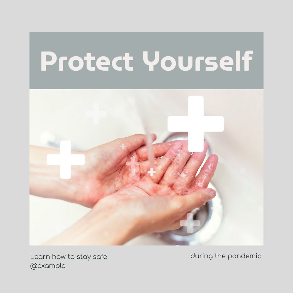 Protect yourself Instagram post template, editable text