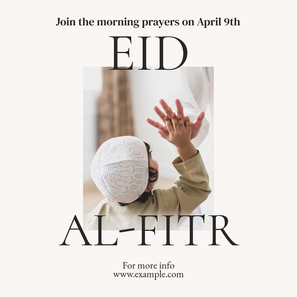 Eid al-Fitr Instagram post template, editable text