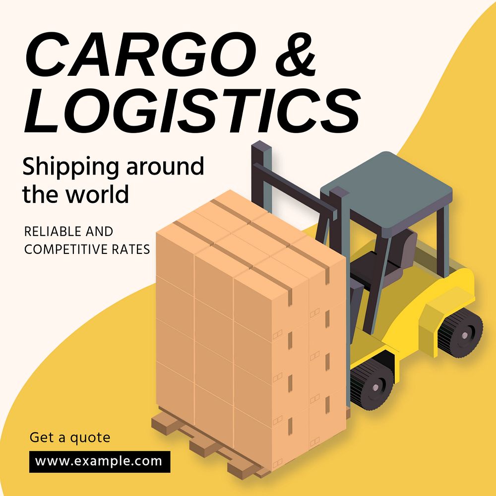 Cargo & logistics Instagram post template, editable text