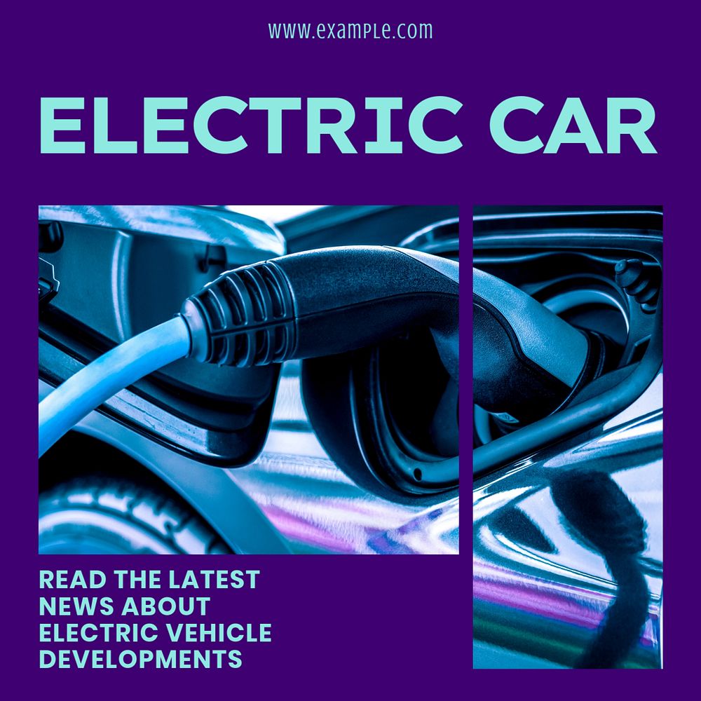 Electric car Instagram post template, editable text