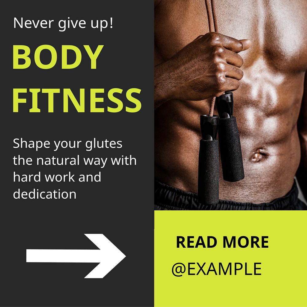 Fitness Instagram post template, editable text