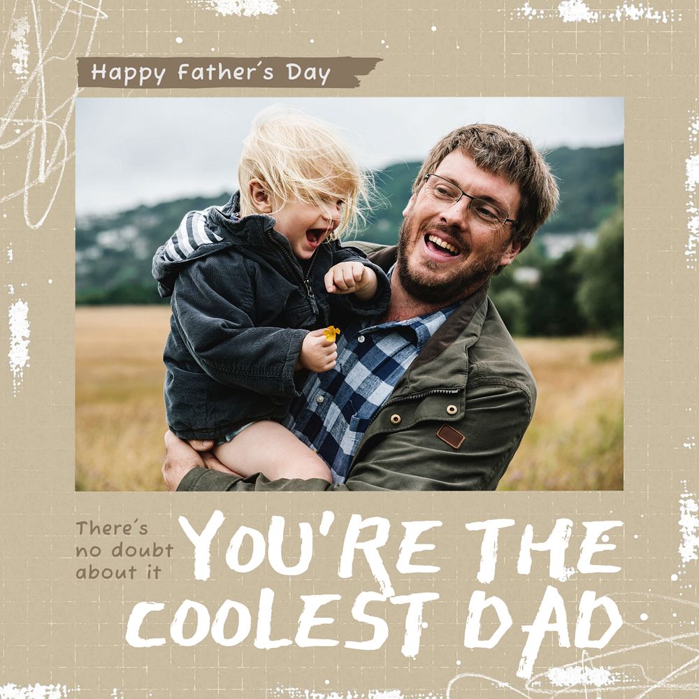 Father's day Instagram post template, editable text