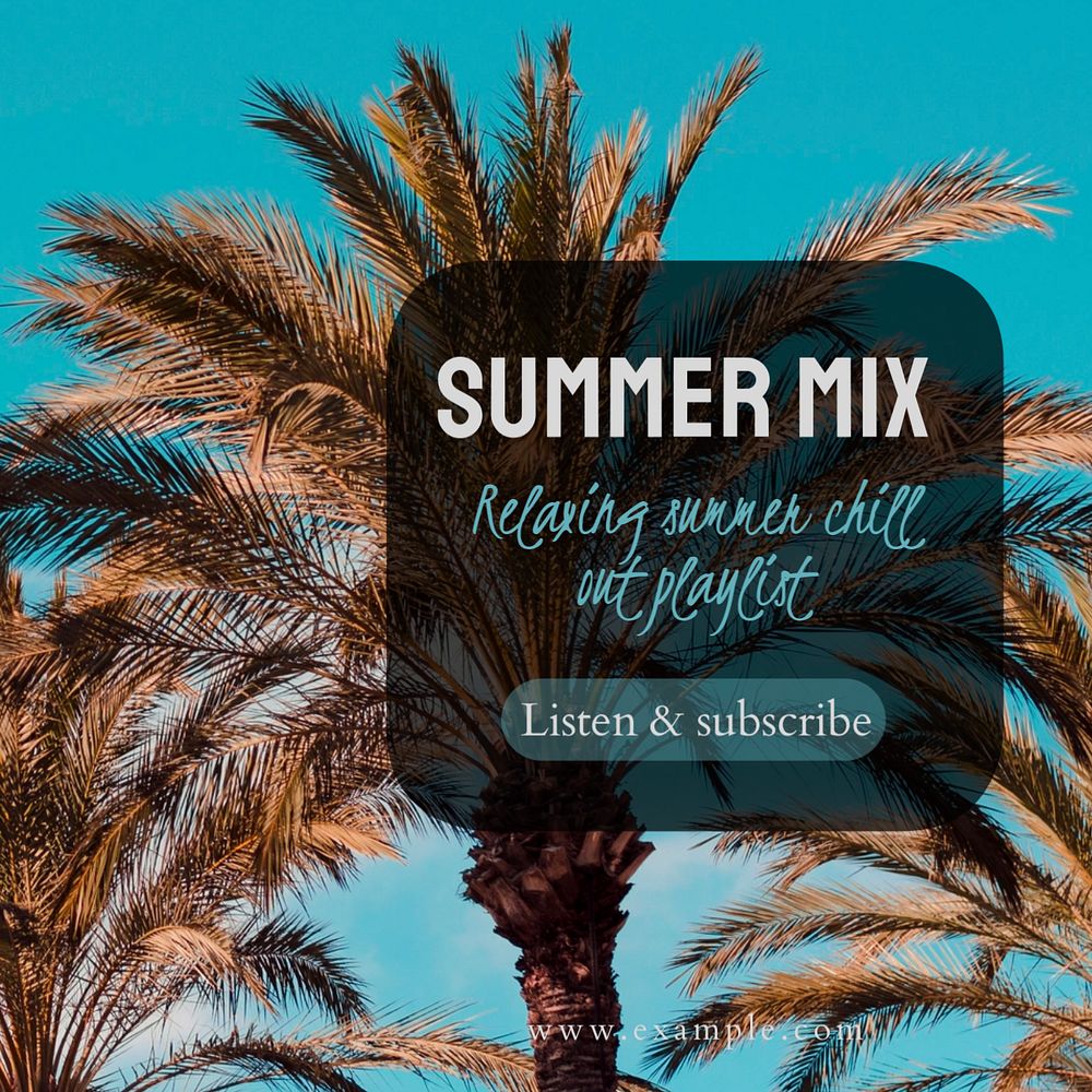 Summer mix Instagram post template, editable text