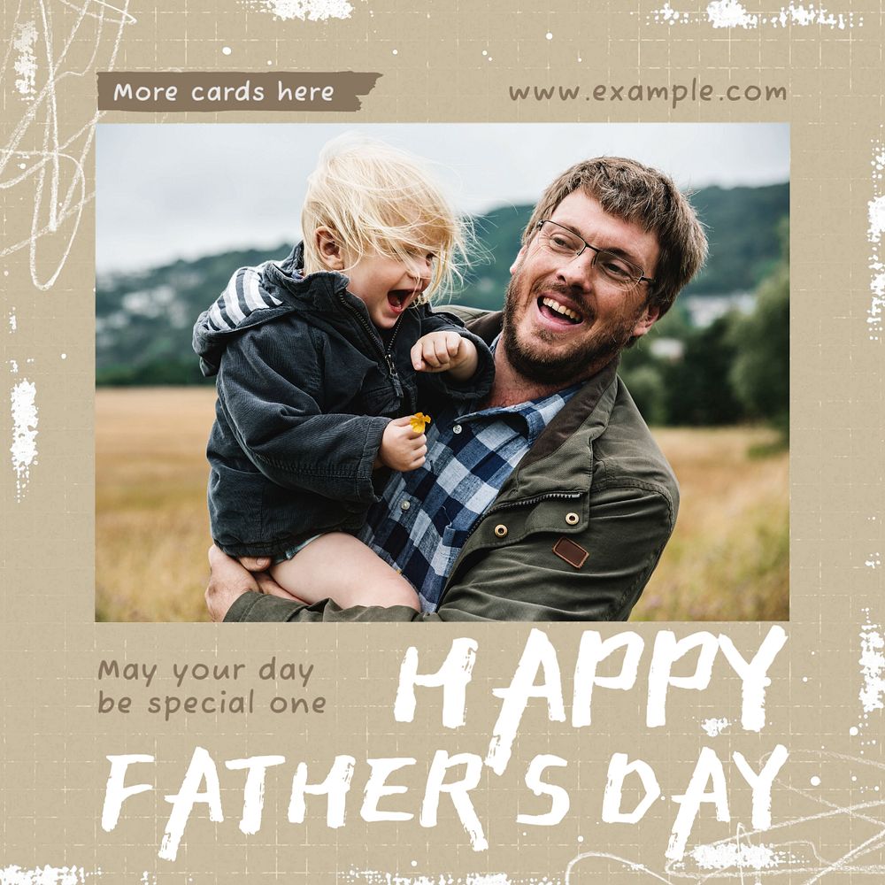 Father's day Instagram post template, editable text