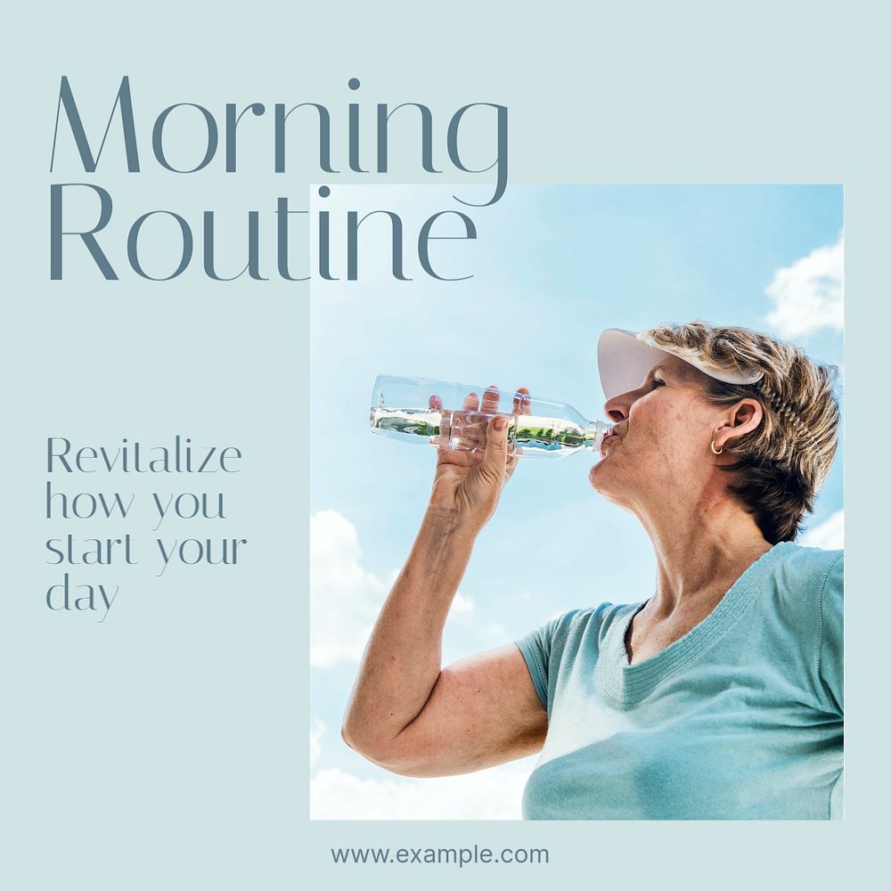 Morning routine Instagram post template, editable text