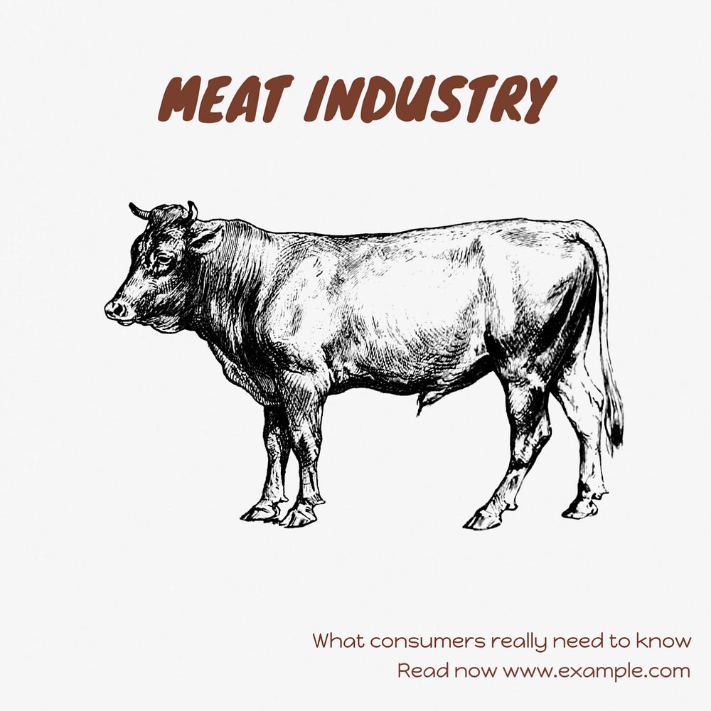 Meat industry Instagram post template, editable text