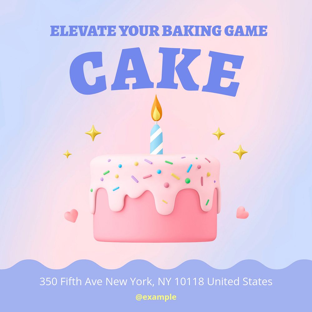 Elevate Your Baking Instagram post template, editable text