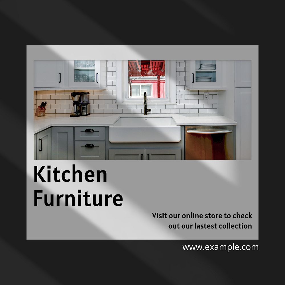 Kitchen furniture Instagram post template, editable text