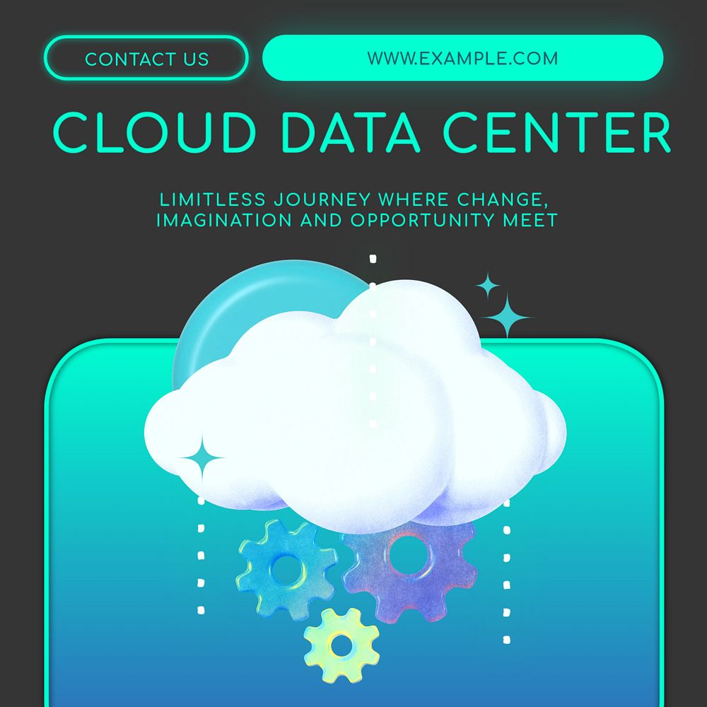 Cloud data Instagram post template, editable text