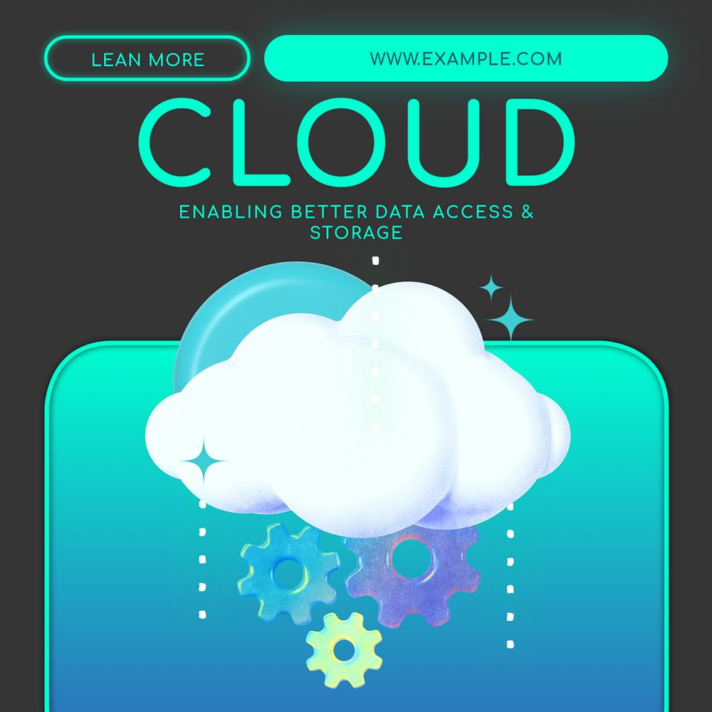 Cloud Instagram post template, editable text