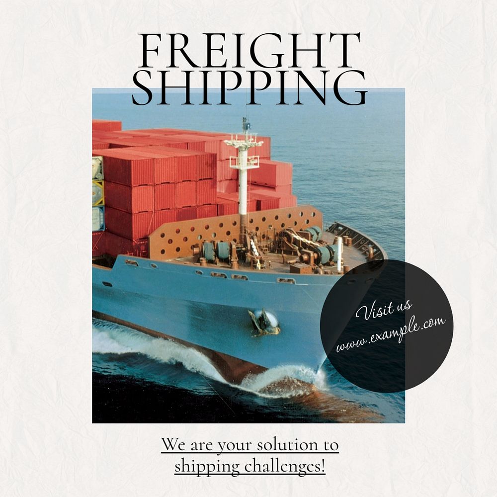 Freight shipping Instagram post template, editable text