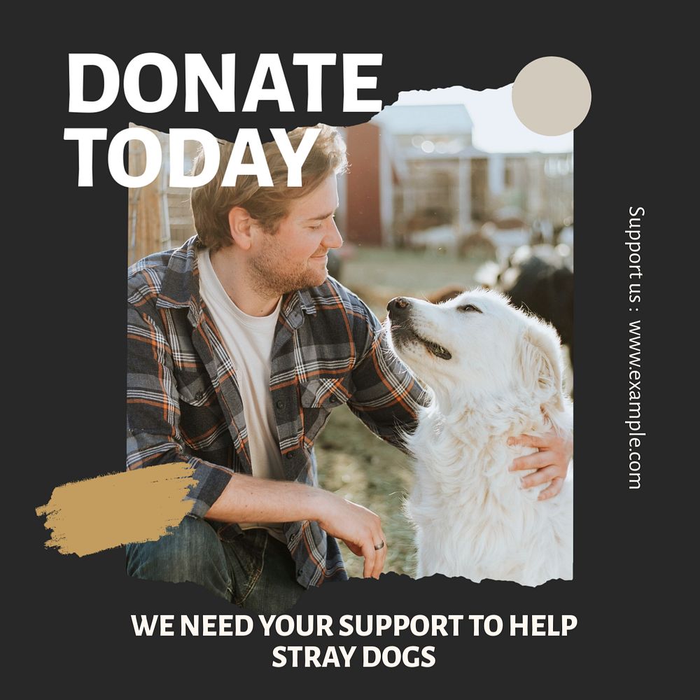 Donate today Instagram post template, editable text