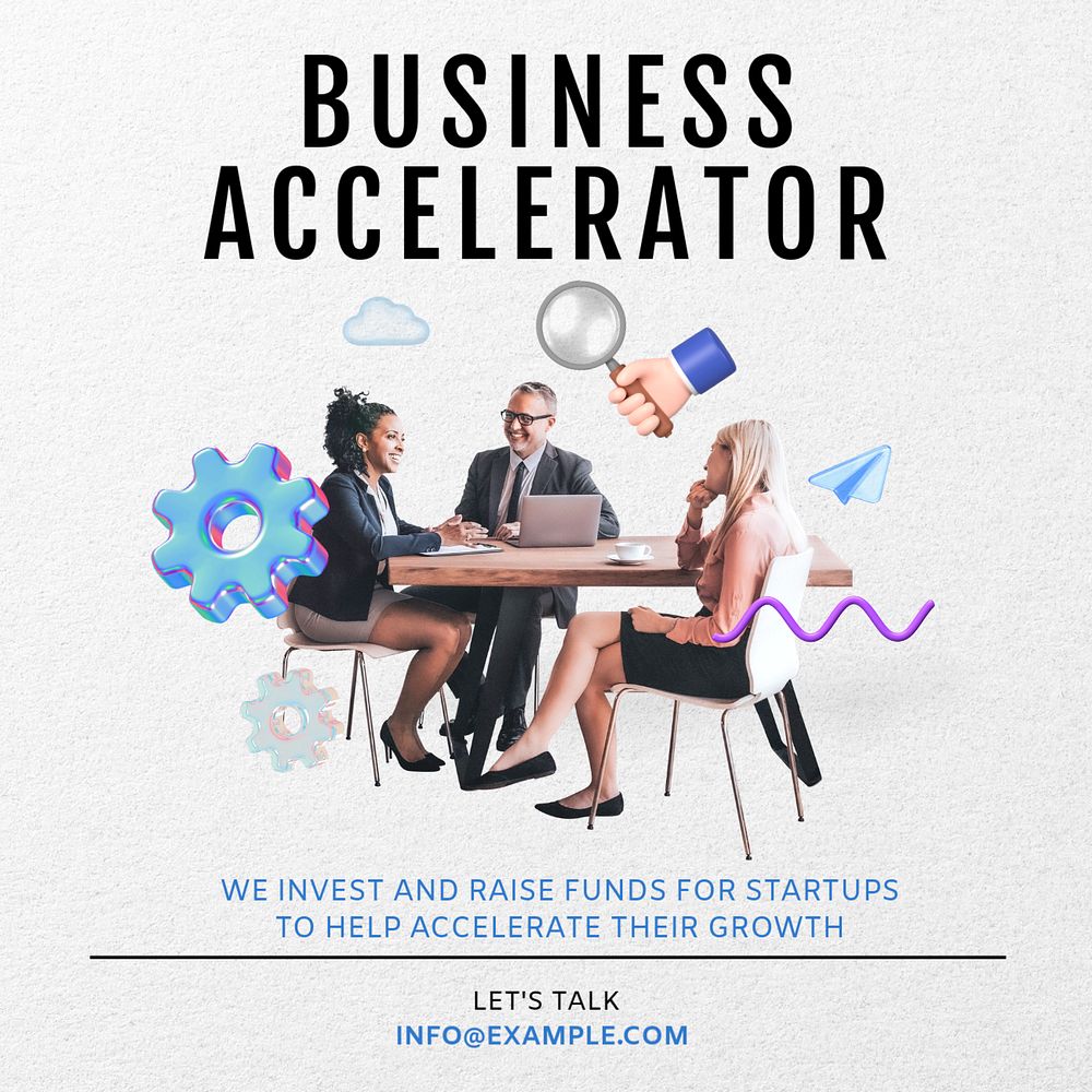 Business accelerator Instagram post template, editable text