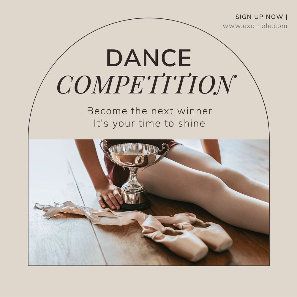 Dance competition Instagram post template, editable text