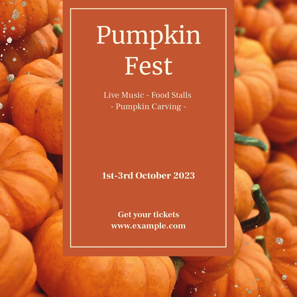 Pumpkin fest  Instagram post template, editable text