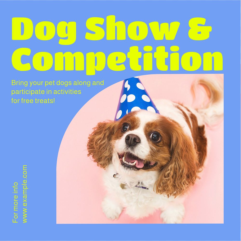 Dog show Instagram post template, editable text