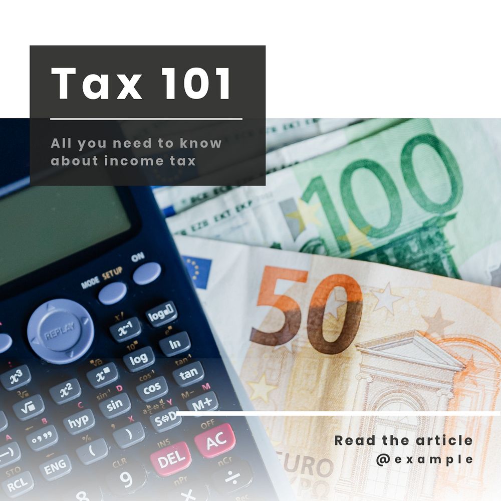 Income tax Instagram post template, editable text