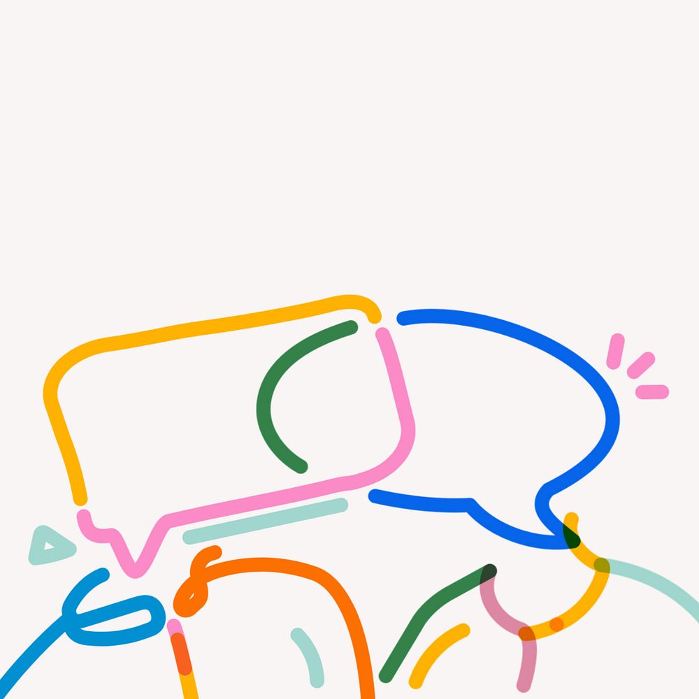 Colorful speech bubble doodle, editable design