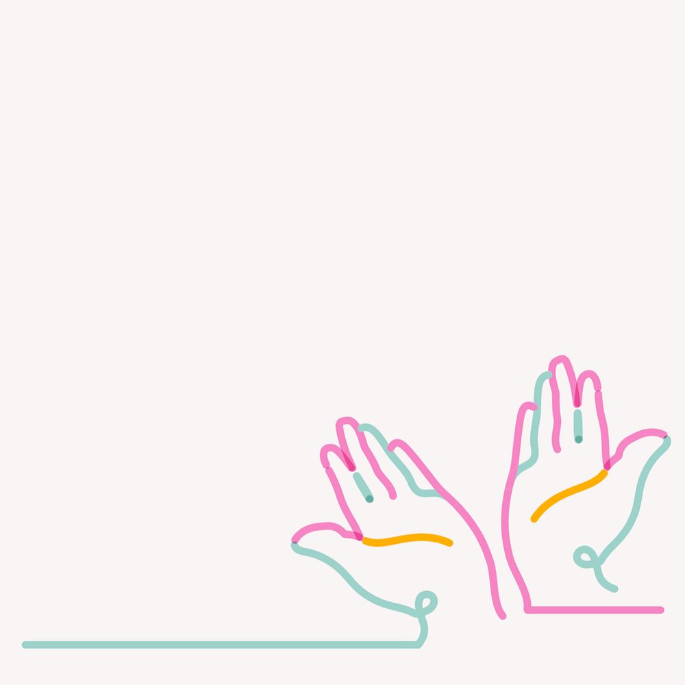 Praying hands doodle border, editable design