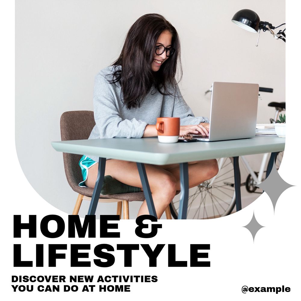 Home & lifestyle Instagram post template, editable text