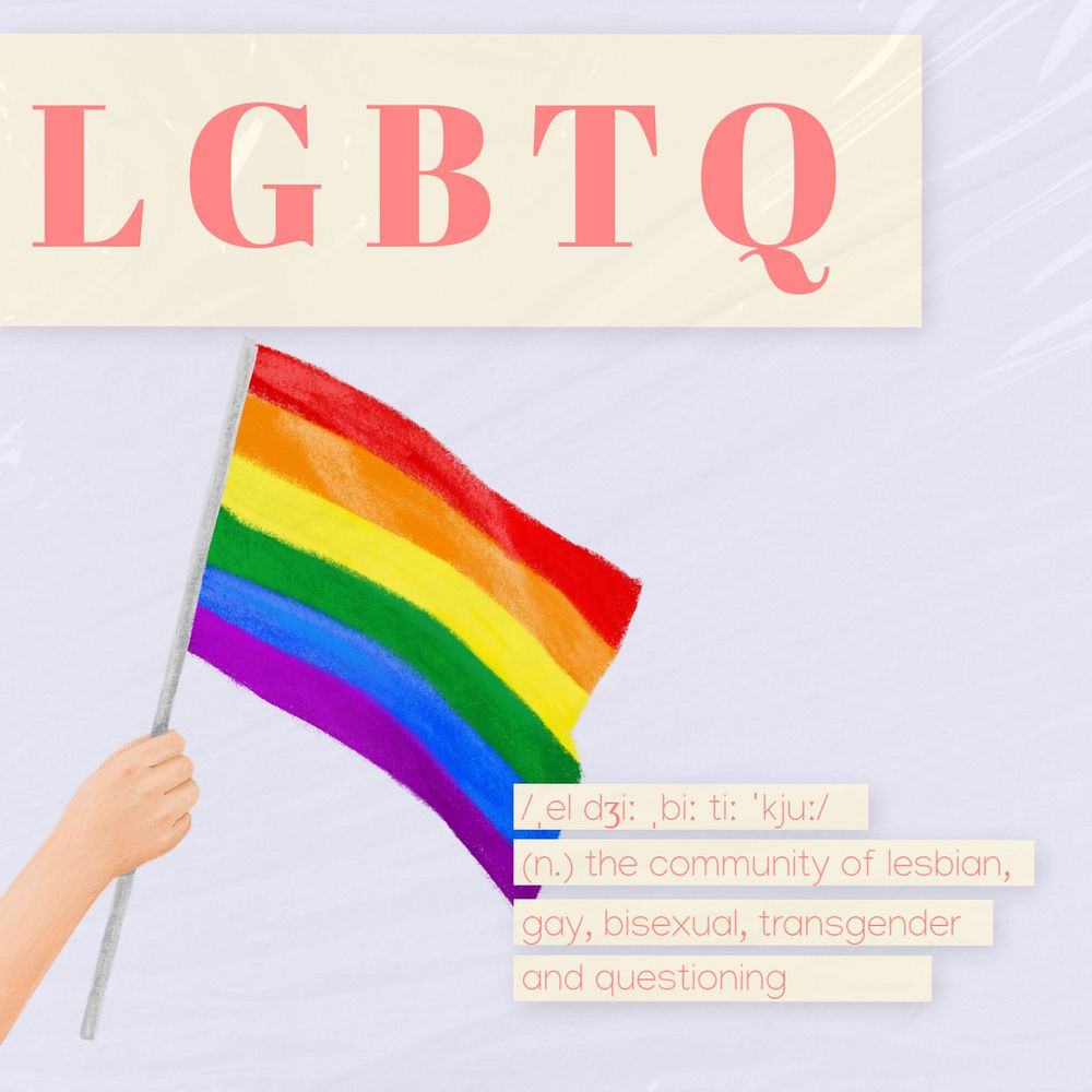 LGBTQ Instagram post template, editable text