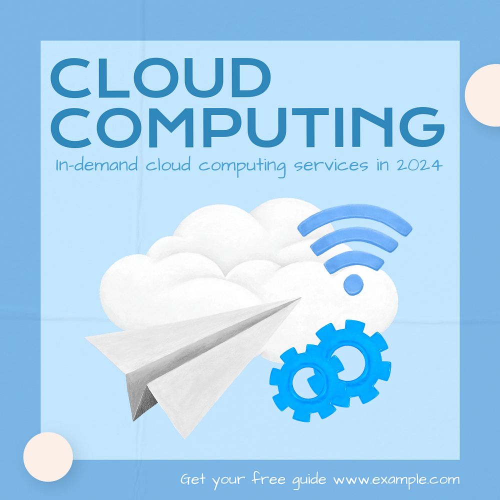 Cloud computing Instagram post template, editable text