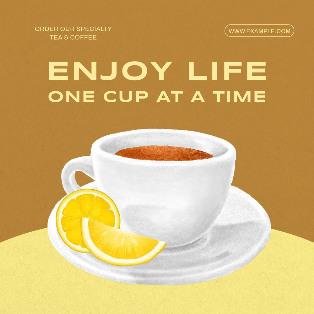 Organic tea Instagram post template, editable text