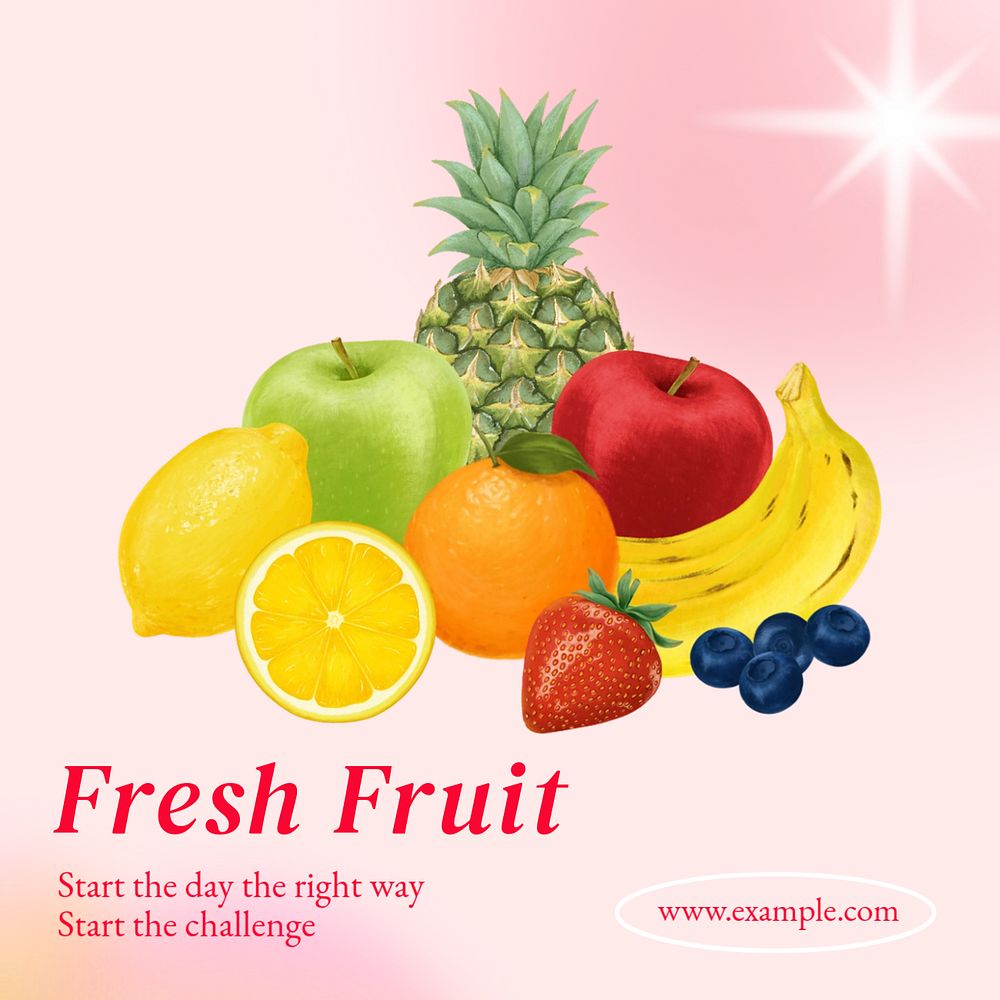 Fruit Instagram post template, editable text