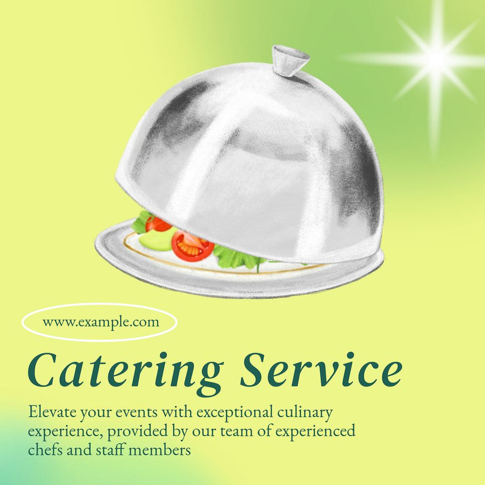 Catering service Instagram post template, editable text