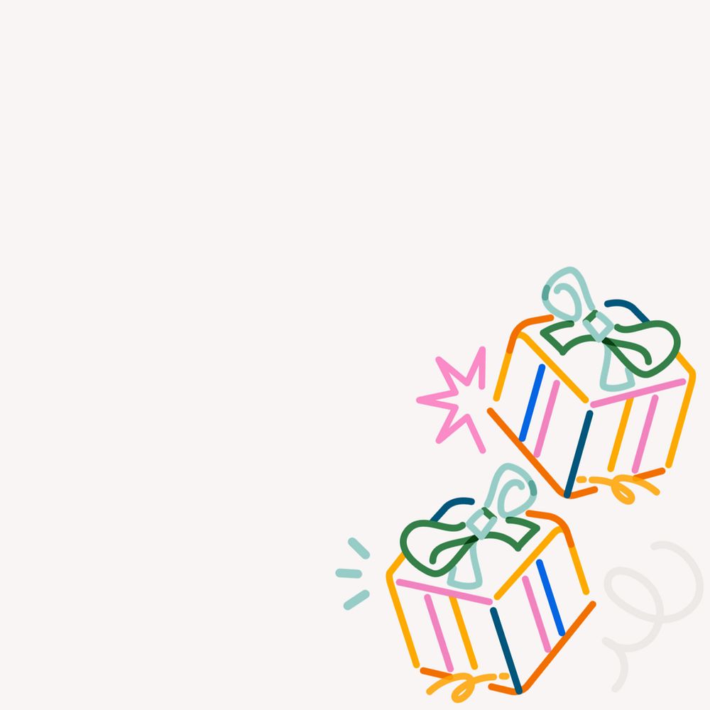 Birthday gifts doodle, editable design