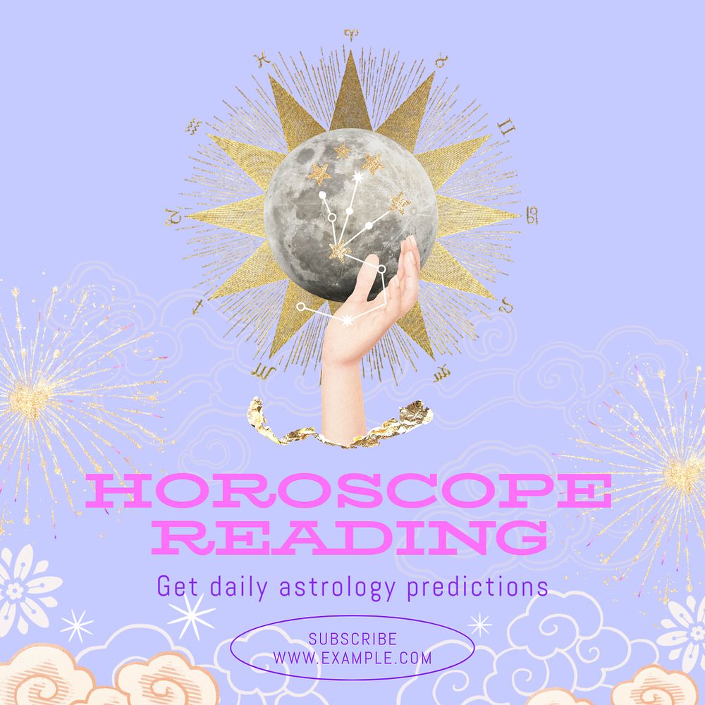 Horoscope Instagram post template, editable text