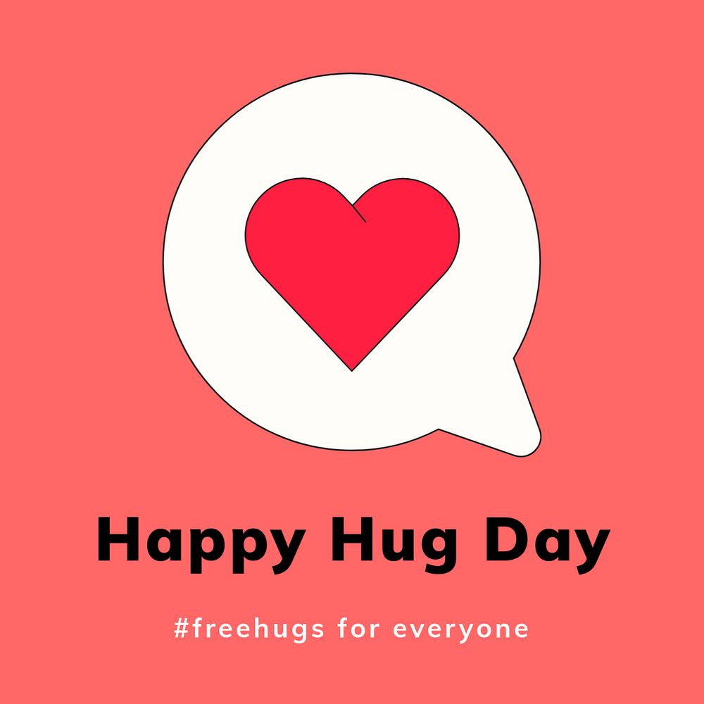 Happy Hug Day Instagram post template, editable text