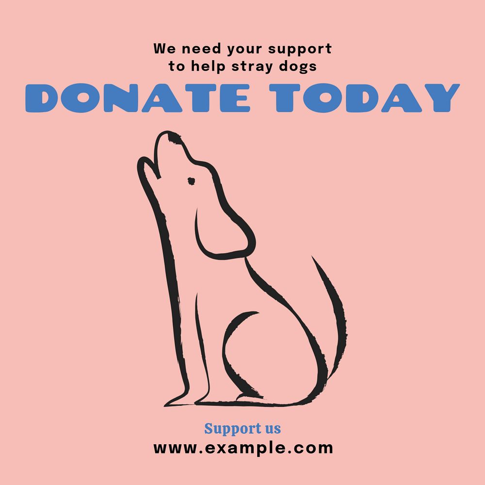 Donate today  Instagram post template, editable text