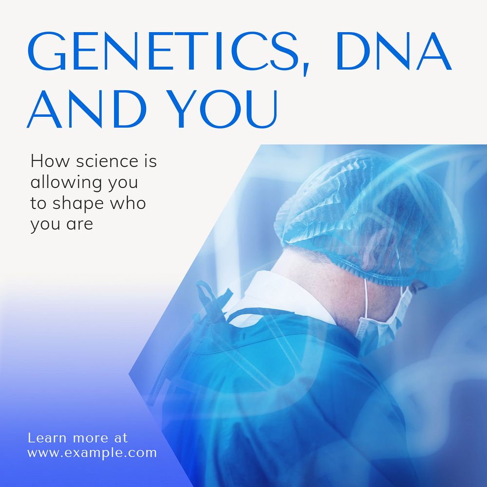 DNA test Instagram post template, editable text