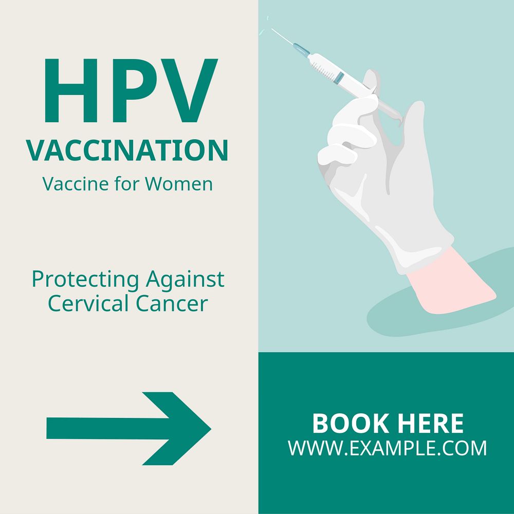 HPV vaccination Instagram post template, editable text