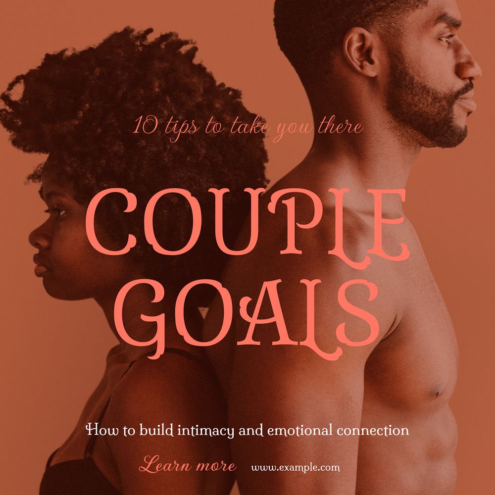 Couple goals Instagram post template, editable text