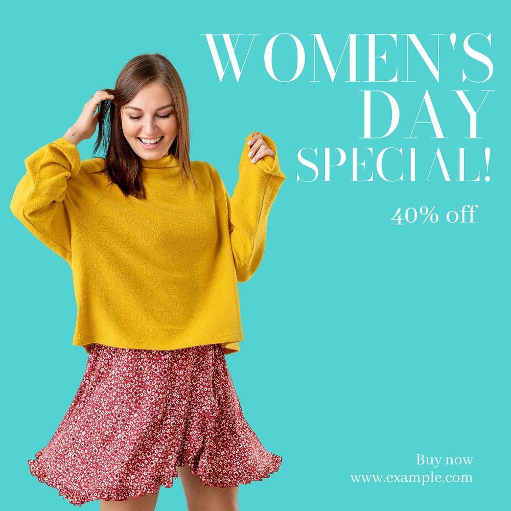 Women's day deal Instagram post template, editable text