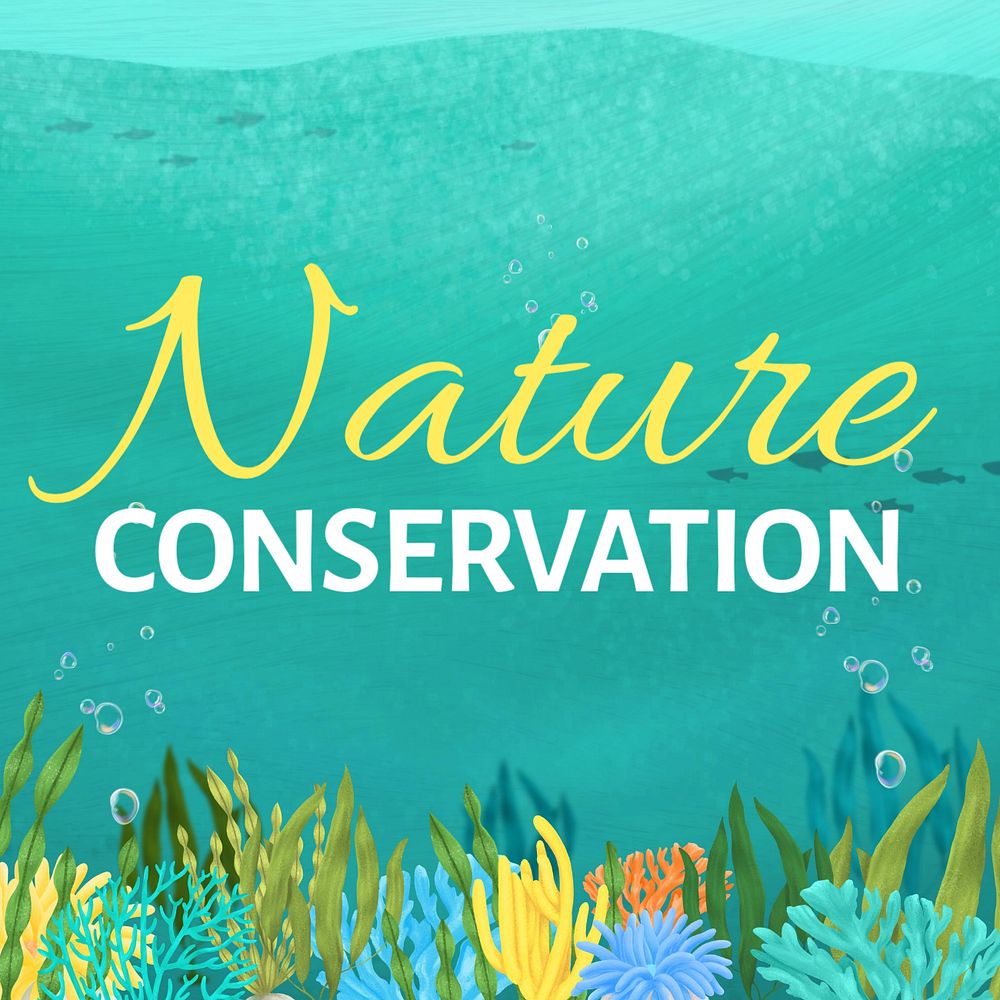 Nature conservation Instagram post template, editable text