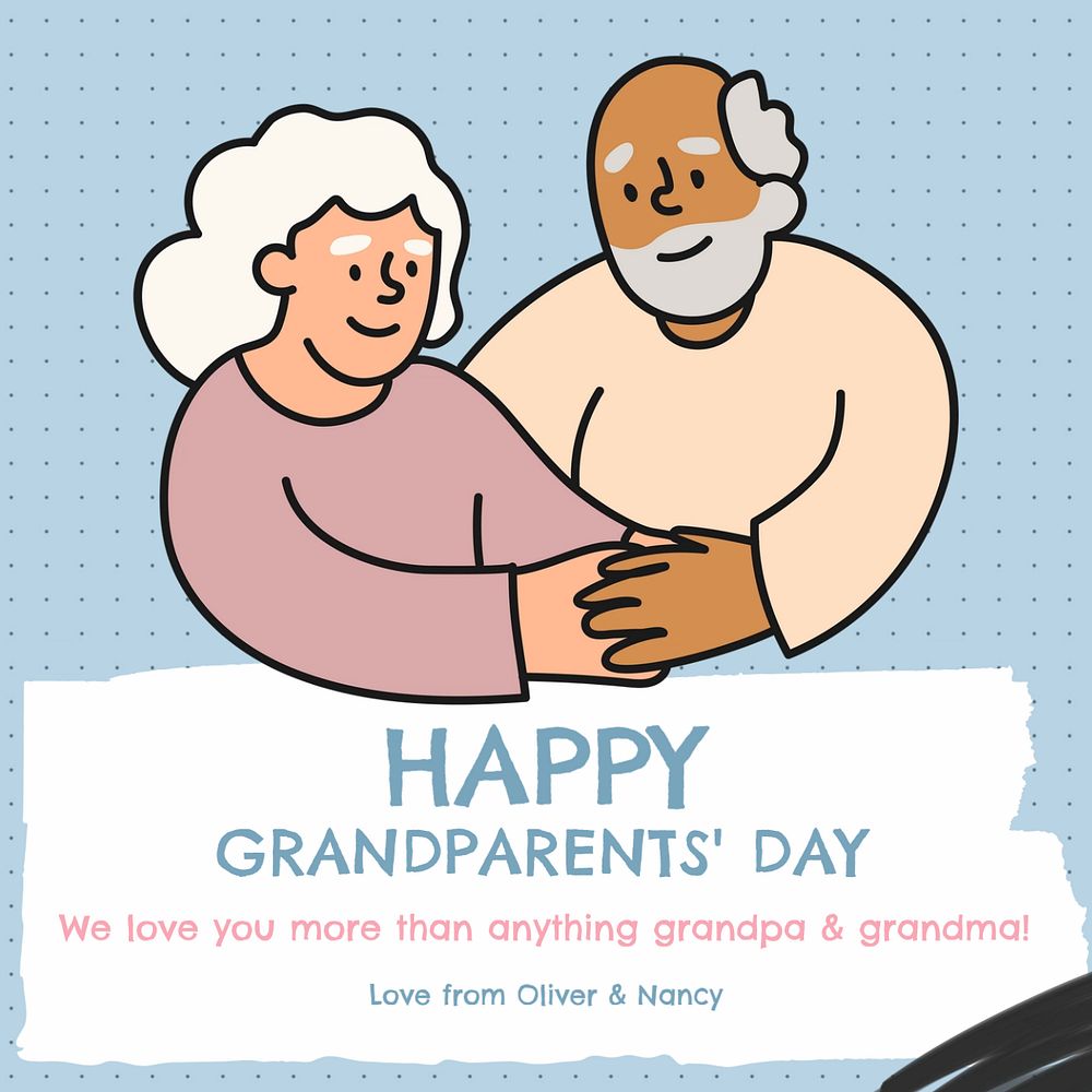 Happy grandparents' day quote Instagram post template, editable text