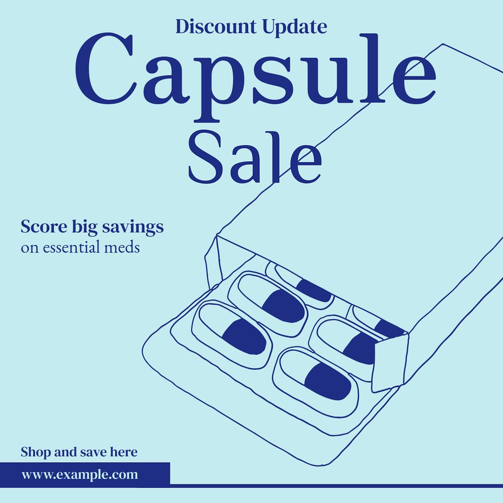 Capsule sale Instagram post template, editable text