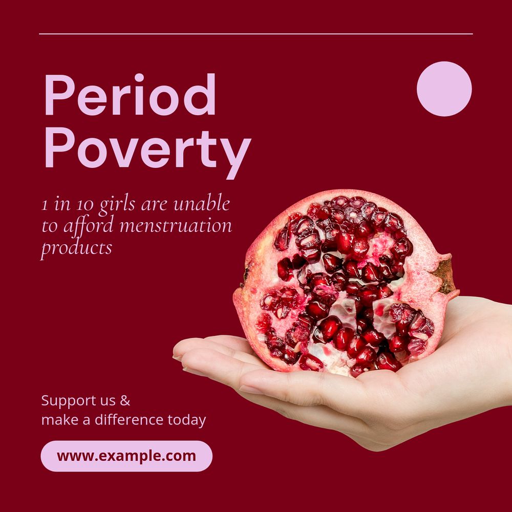 Period poverty Instagram post template, editable text