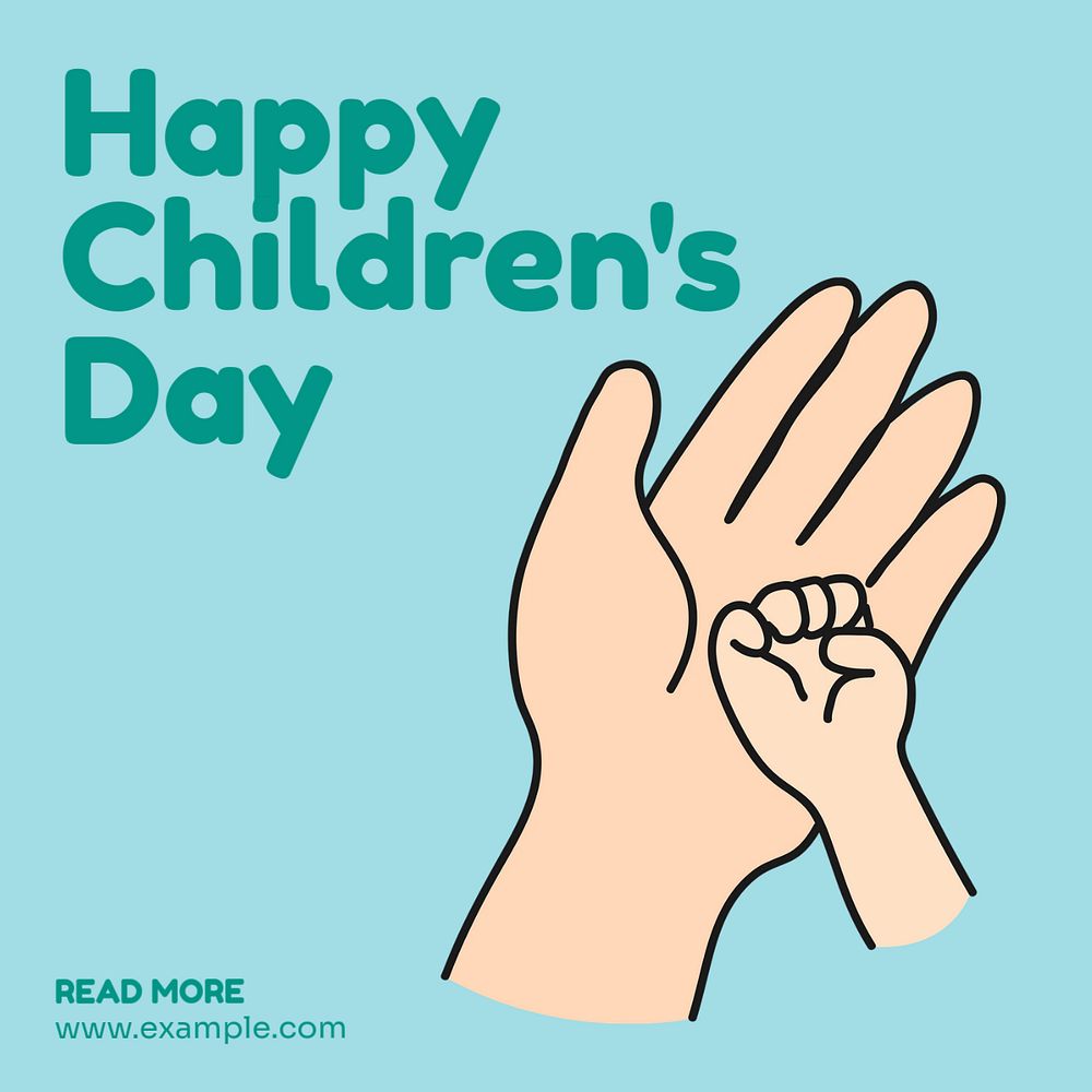 Children's day Instagram post template, editable text