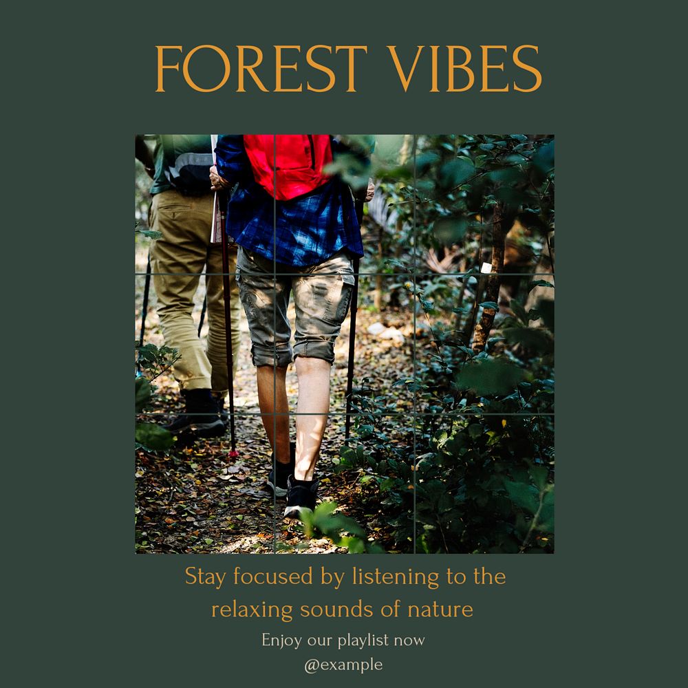 Forest vibes Instagram post template, editable text