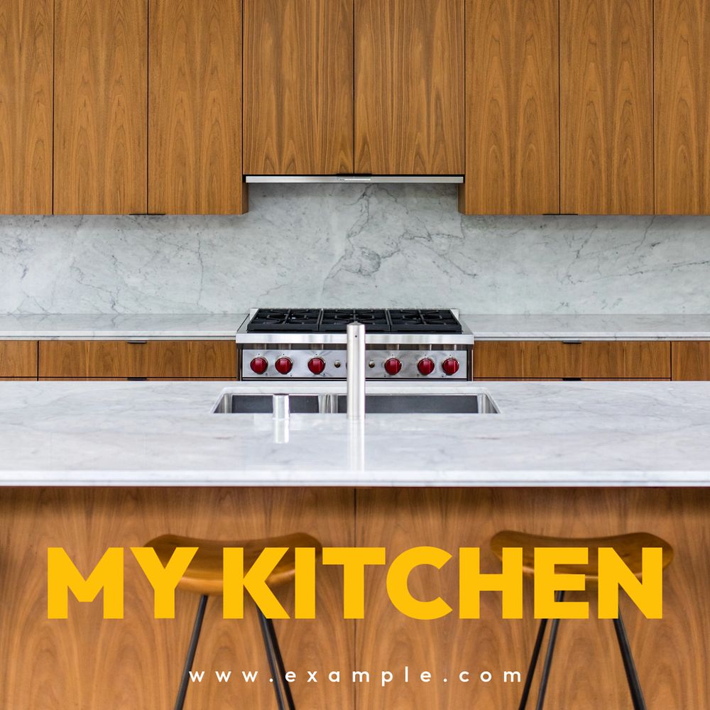 My kitchen Instagram post template, editable text