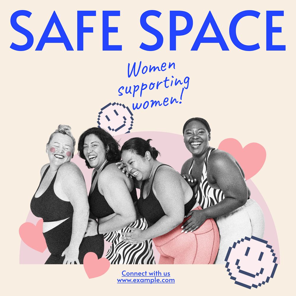 Safe space  Instagram post template, editable text