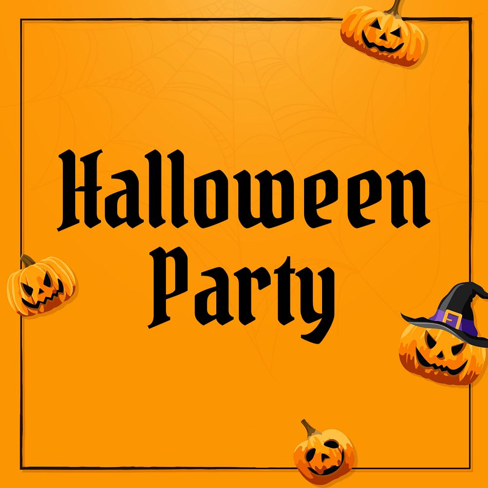 Halloween party Instagram post template, editable text