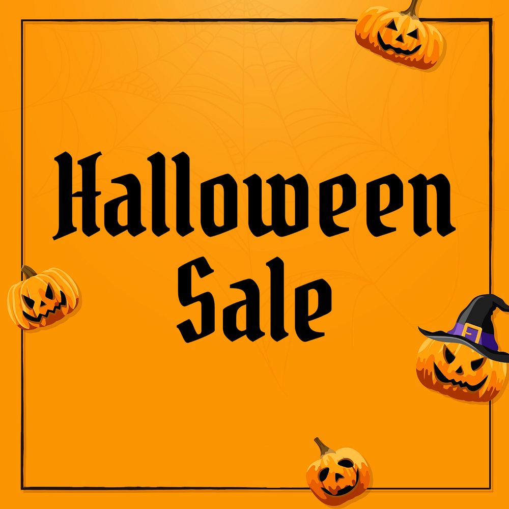 Halloween sale Instagram post template, editable text