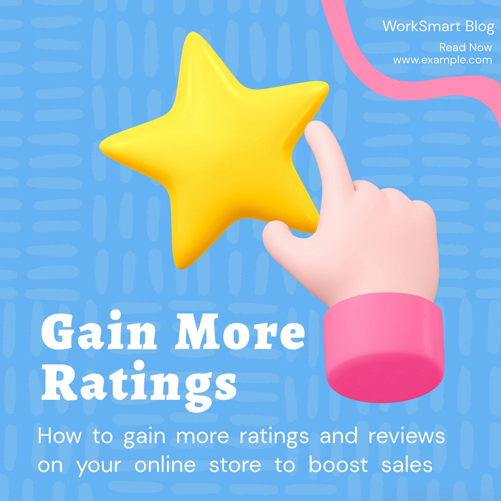 Gain ratings Instagram post template, editable text