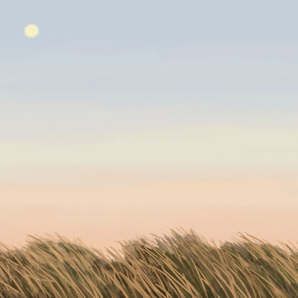 Editable pastel sky grass, painting illustration