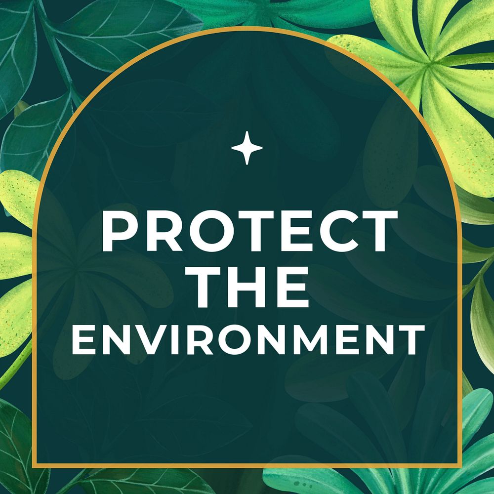 Protect our environment Instagram post template, editable text